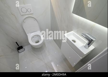 Small toilet bathroom interior Stock Photo