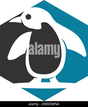 Penguin logo template Icon Illustration Brand Identity Stock Vector