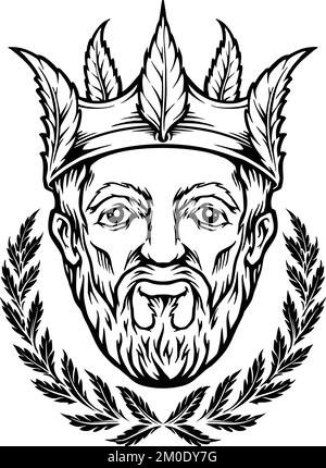Cannabis Crown Logo Illustrations Monochrome vector illustrations for ...
