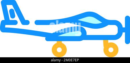 tricycle gear airplane aircraft color icon vector illustration Stock Vector