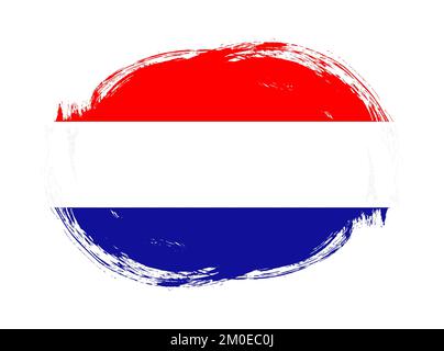 Croatia flag in rounded stroke brush background Stock Photo