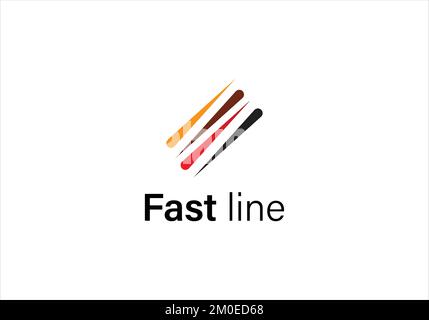 fast line vector logo design template for the company Stock Vector