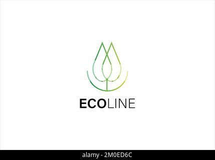 eco line vector logo design template for business Stock Vector