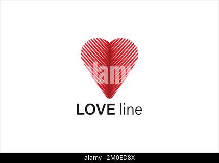 red line hart shape vector logo design template Stock Vector