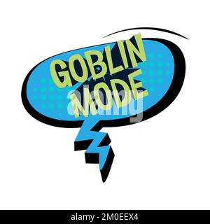 Goblin Mode Comic halftone 3D vector Illustration. Stock Vector