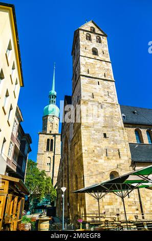 St. Reinold's and St. Mary's Churches in Dortmund - North Rhine-Westphalia, Germany Stock Photo