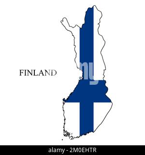 Finland map vector illustration. Global economy. Famous country. Northern Europe. Europe. Scandinavian region. Stock Vector