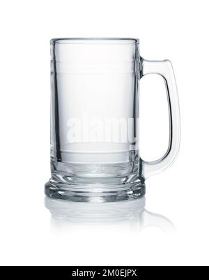 Empty beer mug on white background Stock Photo