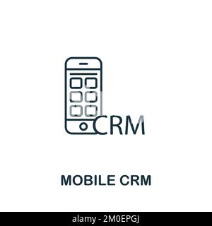 Mobile Crm icon. Monochrome simple Customer Relationship icon for templates, web design and infographics Stock Vector