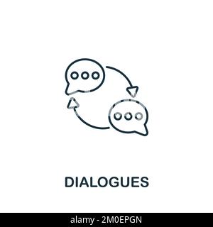 Dialogues icon. Monochrome simple Customer Relationship icon for templates, web design and infographics Stock Vector