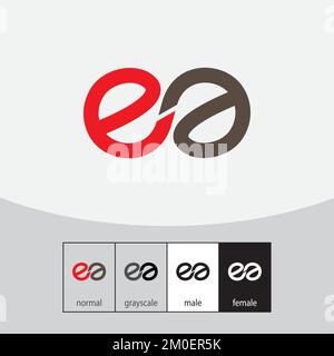 E and A Letter Logo. - Vector. Vector illustration Stock Vector