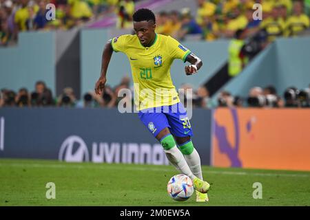 VINICIUS JUNIOR (BRA), action, single action, single image, cut out, full body shot, full figure, round of sixteen, round of sixteen, game 54, Brazil (BRA) - South Korea (KOR) on December 5th, 2022, Stadium 974 Football World Cup 20122 in Qatar from November 20th . - 18.12.2022 ? Stock Photo