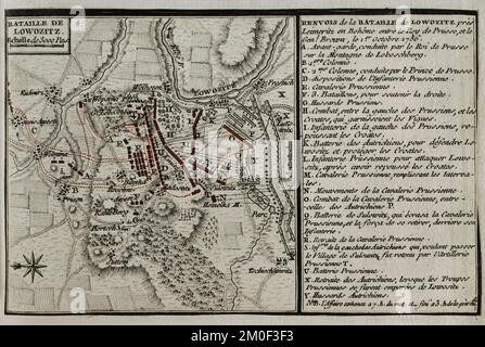 The Battle of Lobositz (Lovosice) in Bohemia on October 1, 1756 ...