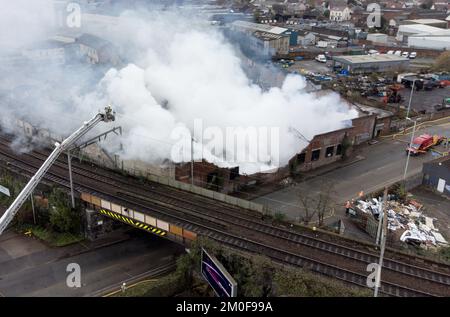 Firefighters at the scene of a major incident at a derelict factory in ...