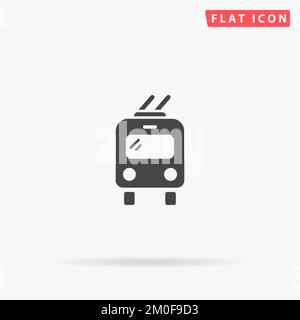 Trolleybus flat vector icon. Hand drawn style design illustrations. Stock Vector
