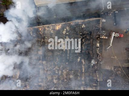 Firefighters at the scene of a major incident at a derelict factory in ...