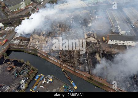 Firefighters at the scene of a major incident at a derelict factory in ...