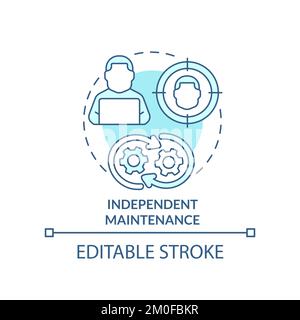 Independent maintenance turquoise concept icon Stock Vector