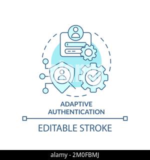 Adaptive authentication turquoise concept icon Stock Vector