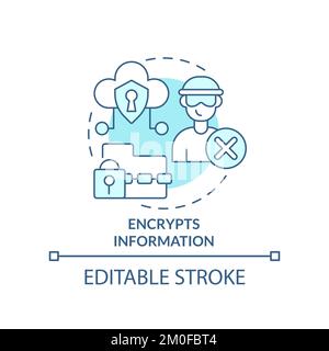 Encrypts information turquoise concept icon Stock Vector