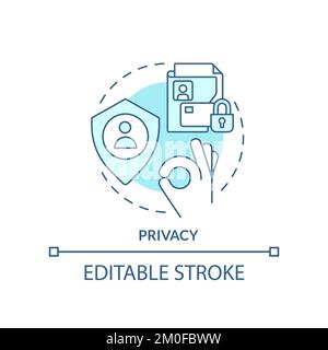 Privacy turquoise concept icon Stock Vector