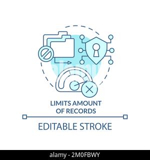 Limits amount of records turquoise concept icon Stock Vector