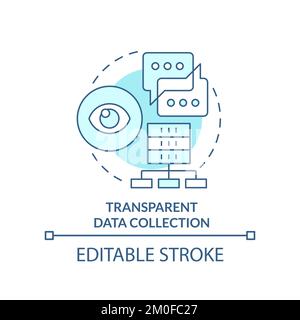 Transparent data collection turquoise concept icon Stock Vector
