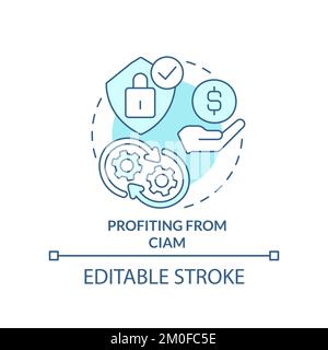 Profiting from CIAM turquoise concept icon Stock Vector