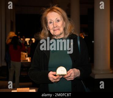 Nobel laureate in literature  Annie Ernaux donates her alarm clock from when she wrote the book 'The Years'  to the Nobel Prize Museum in Stockholm, Sweden on Dec. 06, 2022.Photo: Henrik Montgomery / TT kod 10060 Stock Photo