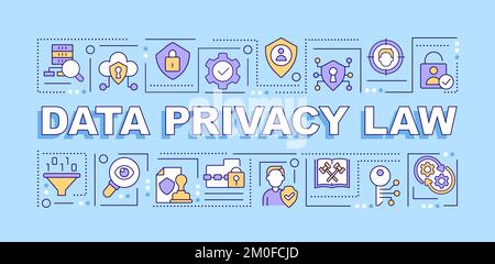 Data privacy law word concepts light blue banner Stock Vector
