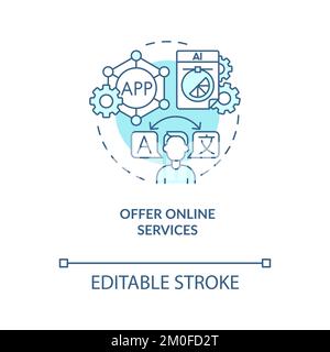 Offer online services turquoise concept icon Stock Vector