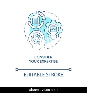 Consider expertise turquoise concept icon Stock Vector