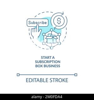 Start subscription box business turquoise concept icon Stock Vector