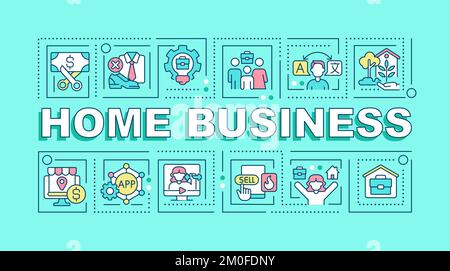 Home business word concepts light blue banner Stock Vector