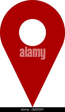 Red Location Pointer Pin or You Are Here Marker Sign Icon. Vector Image. Stock Vector