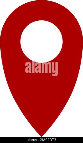 Red Location Pointer Pin or You Are Here Marker Sign Icon. Vector Image. Stock Vector