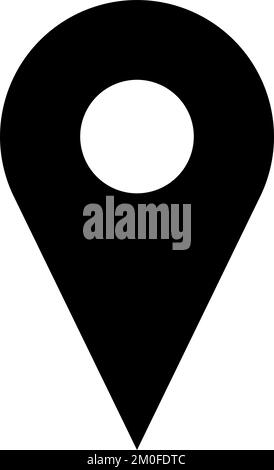 Black Location Pointer Pin or You Are Here Marker Sign Icon. Vector Image. Stock Vector