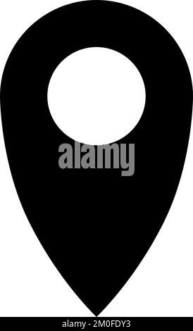 Black Location Pointer Pin or You Are Here Marker Sign Icon. Vector Image. Stock Vector