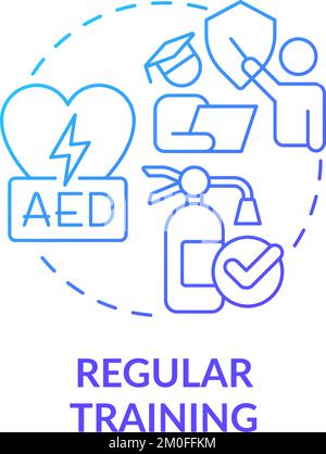 Regular training blue gradient concept icon Stock Vector