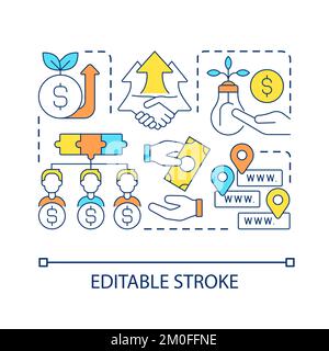 Crowdfunding platform concept icon Stock Vector