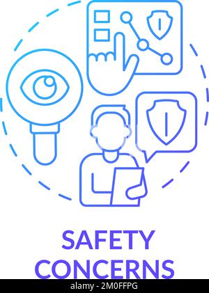 Safety concerns blue gradient concept icon Stock Vector