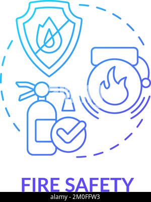 Fire safety blue gradient concept icon Stock Vector