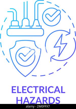Electrical hazards blue gradient concept icon Stock Vector