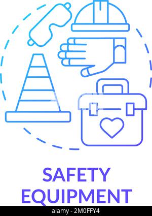 Safety equipment blue gradient concept icon Stock Vector