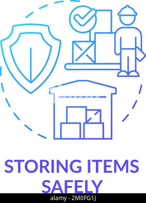 Storing items safely blue gradient concept icon Stock Vector