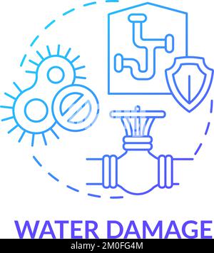 Water damage blue gradient concept icon Stock Vector