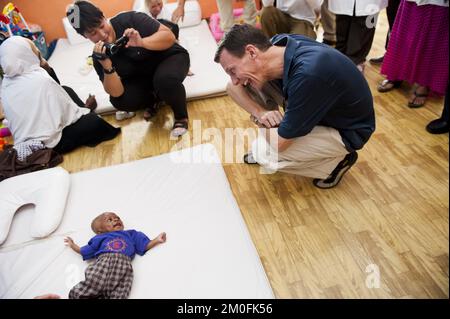 Prince Joachim and the Delegation of Care Denmark has come to Zanzibar where the Prince is visiting a Danida-supported hospital, Wednesday, September 5th. 2012. PHOTOGRAPHER KLAVS BO CHRISTENSEN / POLFOTO Stock Photo