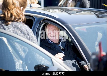 Former King Juan Carlos (Juan Carlos Alfonso Víctor María de Borbón y Borbón-Dos Sicilias)  Sunday 1. May 2016 Juan Carlos paid a visit to the restaurant Riviera together with some Danish friends at Rungsted Harbour. (ANTHON UNGER/POLFOTO) Stock Photo