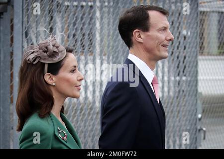 TM King Philippe and Queen Mathilde arrived at the Vilhelm Lauritzen Terminal at Copenhagen International Airport, where Prince Joachim and Princess Marie was present. Stock Photo