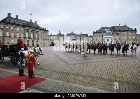 The new US ambassador to Denmark Carla Sands arrives at the royal castle Amalienborg in Copenhagen to meet Queen Margrethe December 15, 2017. Carla Sands is an investment banker and former actress appearing in nine episodes of the soap opera â€œThe Bold and the Beautifulâ€. /ritzau/Philip Davali Stock Photo
